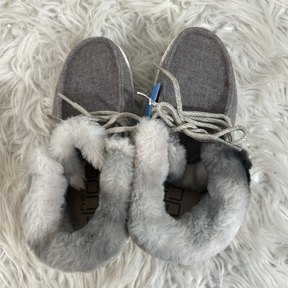 HEY DUDE Sunset Smoke Britt Lace Up Bootie Faux Fur Collar NEW Size Youth K13 - Picture 6 of 14